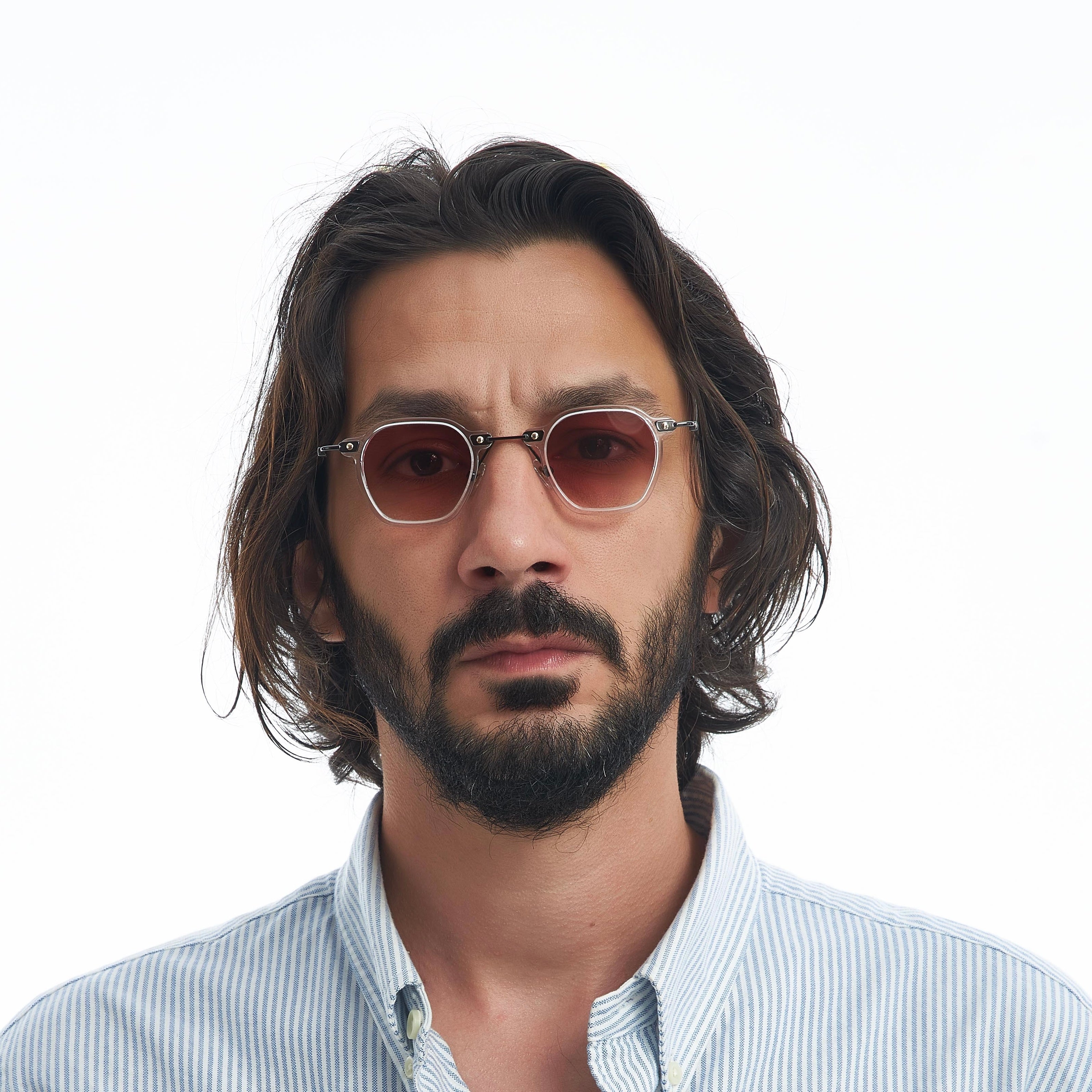 TOKYO PINK GREY CLEAR SUNGLASSES
