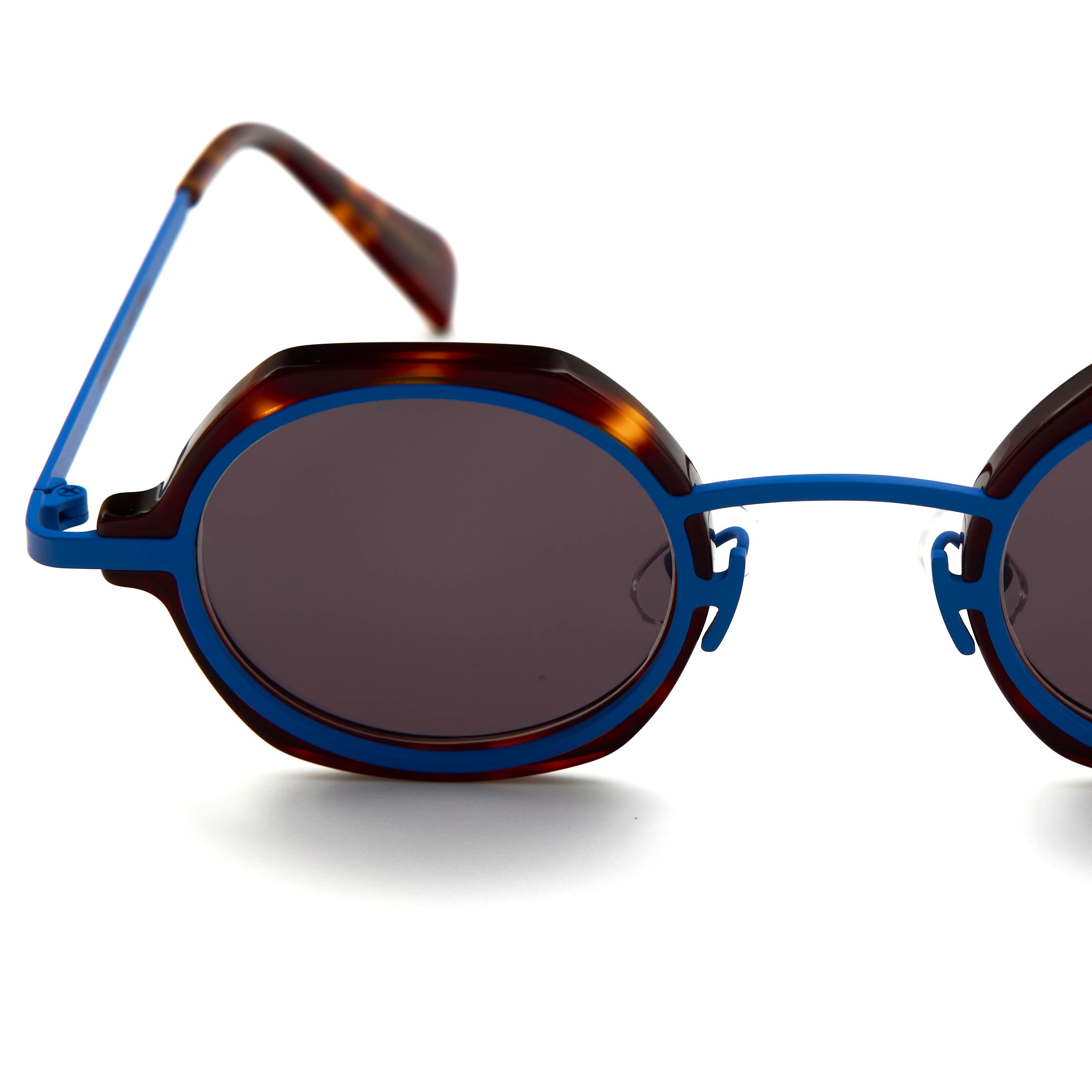 BOLD BLUE STRIPE TORTISE BLACK SUNGLASSES