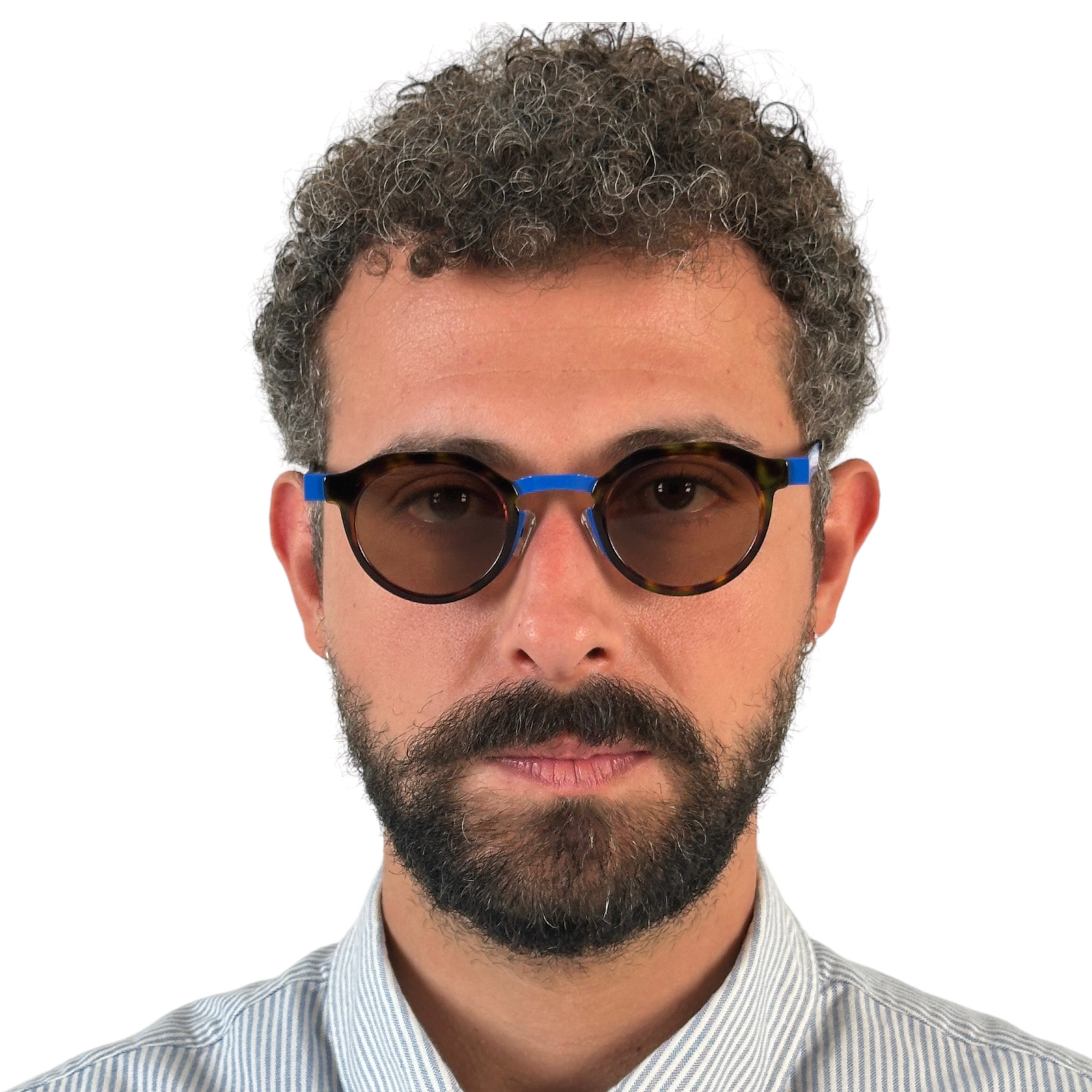 SAWAGANA ROUND BLUE  BROWN  SUNGLASSES