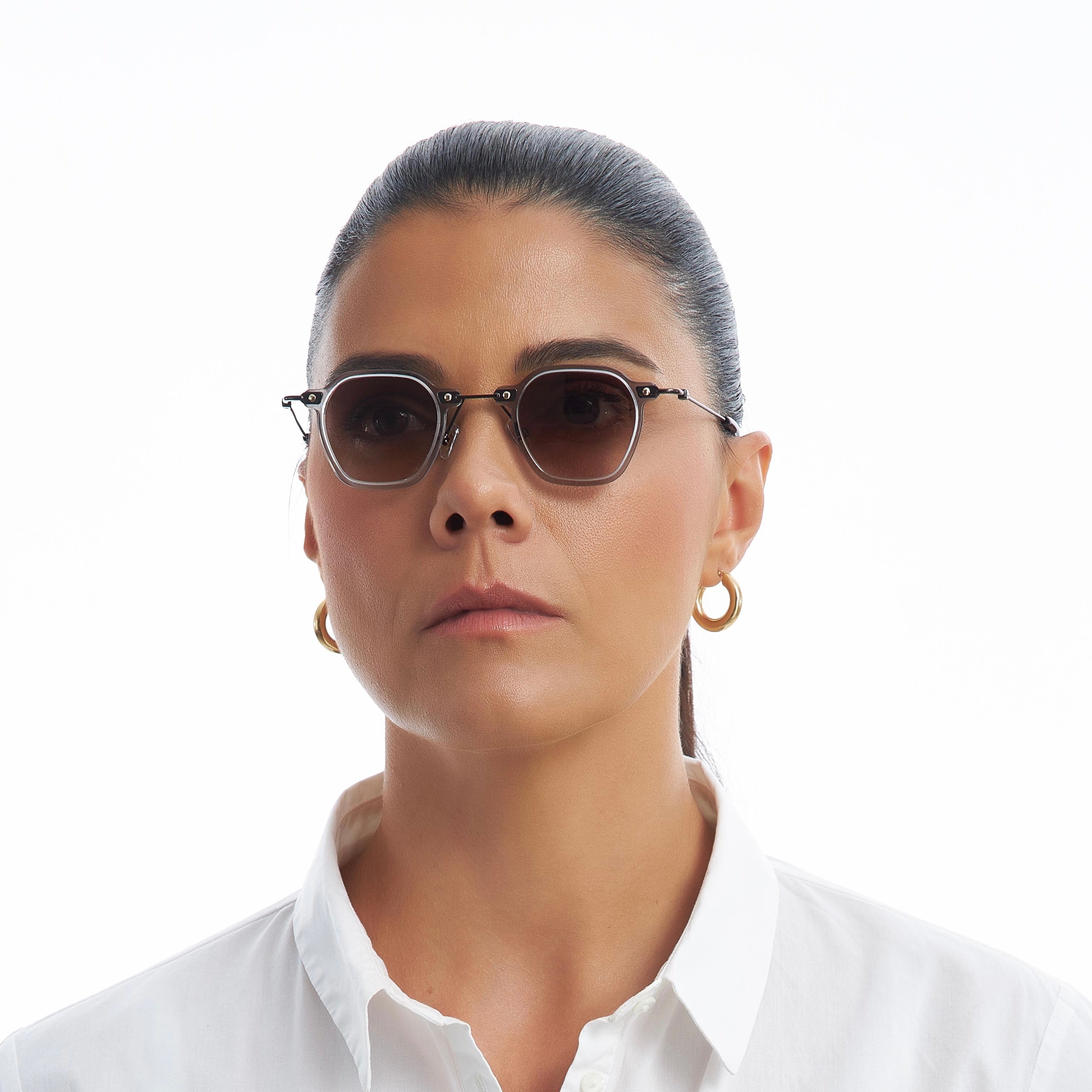 TOKYO BLACK  GRANDIENT  GREY CLEAR SUNGLASSES