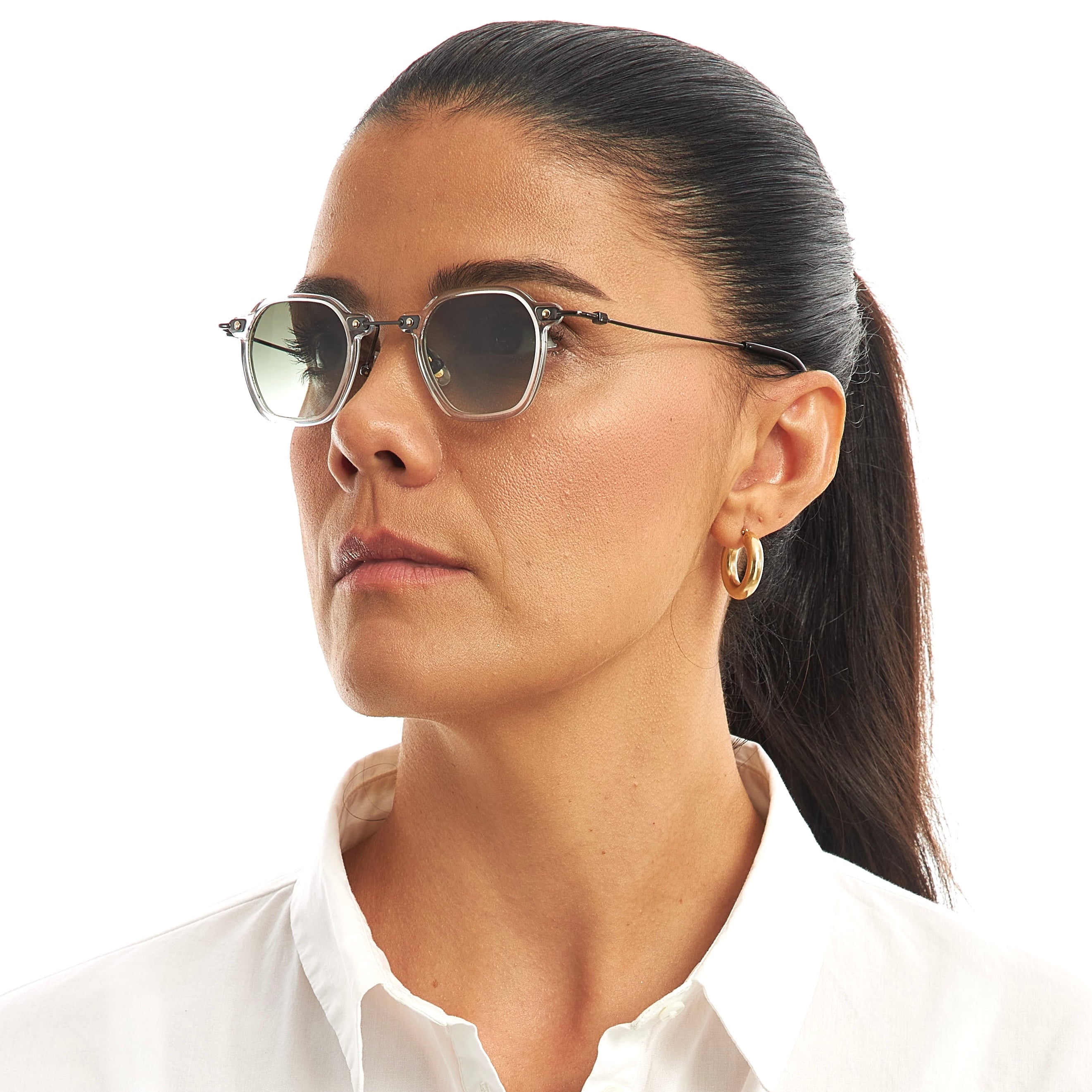 TOKYO CLEAR GREEN GRANDIENT SUNGLASSES
