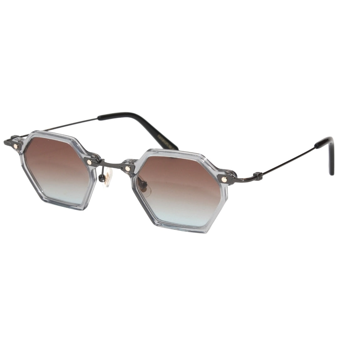 GAFAS DE SOL TOKIO GRIS HEXAGONAL MARRÓN AZUL