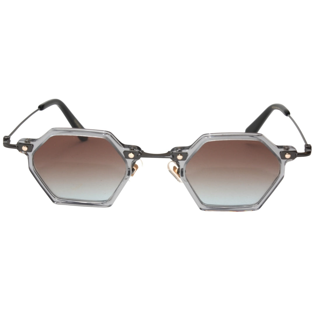 GAFAS DE SOL TOKIO GRIS HEXAGONAL MARRÓN AZUL