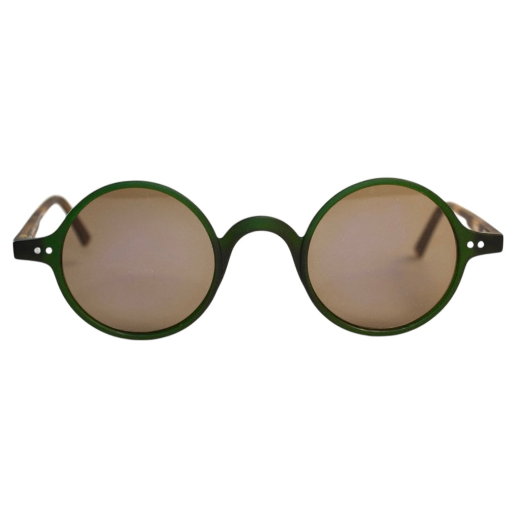 Wıllow Green Brown Havana Black Line  Round