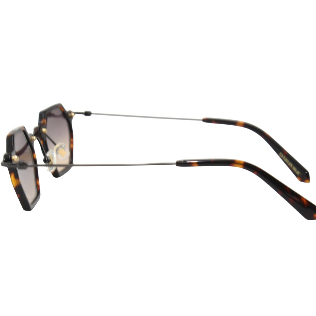 TOKYO TORTIOSE HEXAGONEL  BROWN YELLOW GRANDIENT SUNGLASSES