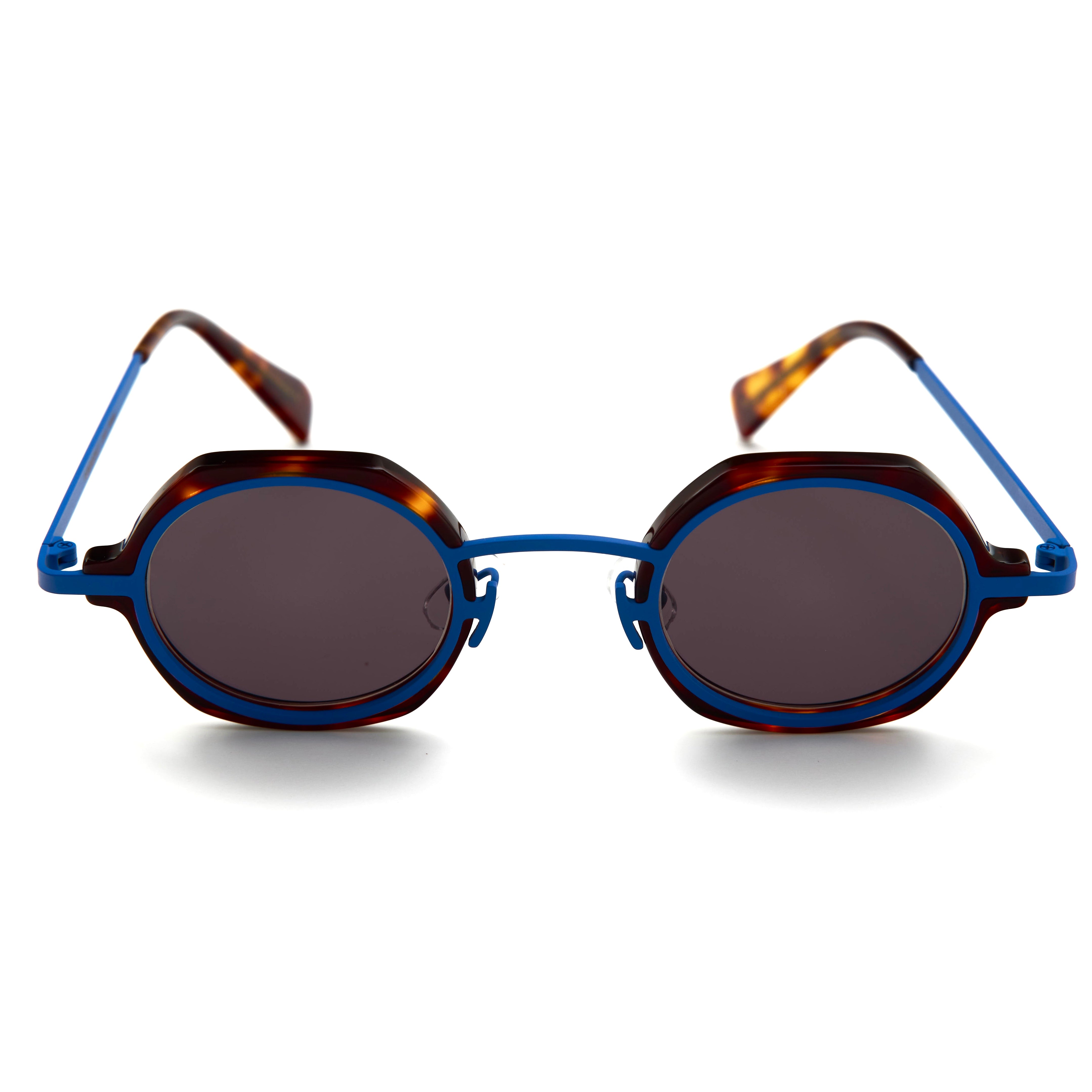 BOLD BLUE STRIPE TORTISE BLACK SUNGLASSES