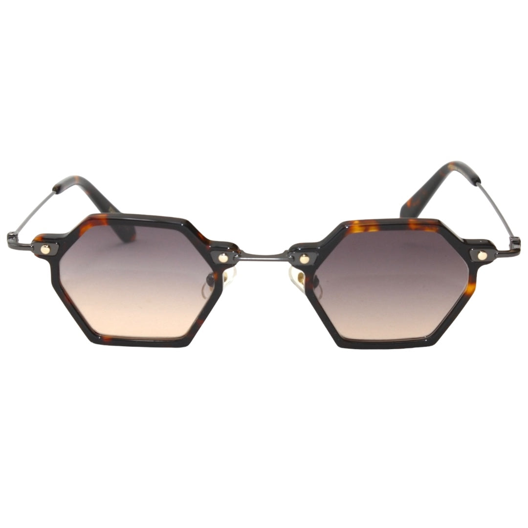 TOKYO TORTIOSE HEXAGONEL  BROWN YELLOW GRANDIENT SUNGLASSES
