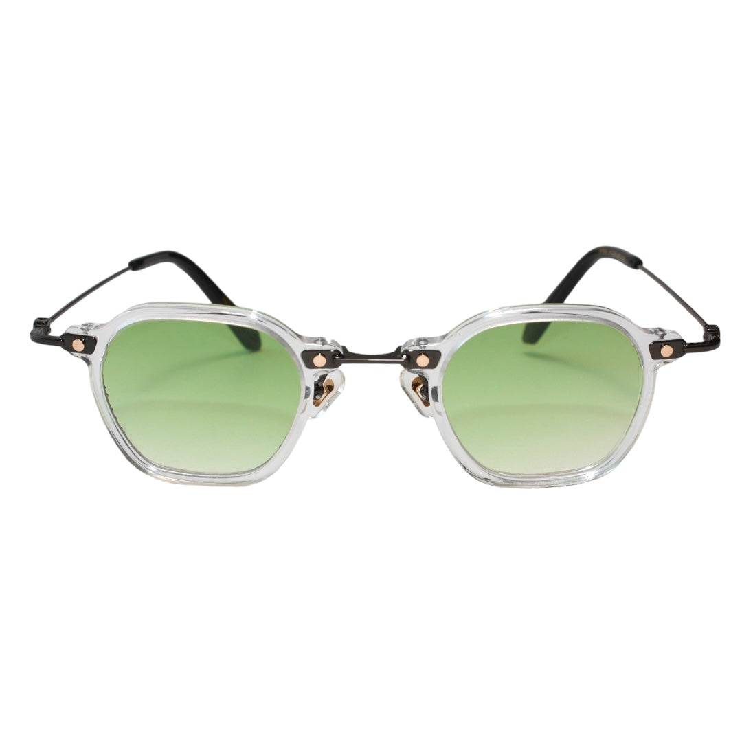 TOKYO - GREEN -    CLEAR FRAME SUNGLASSES